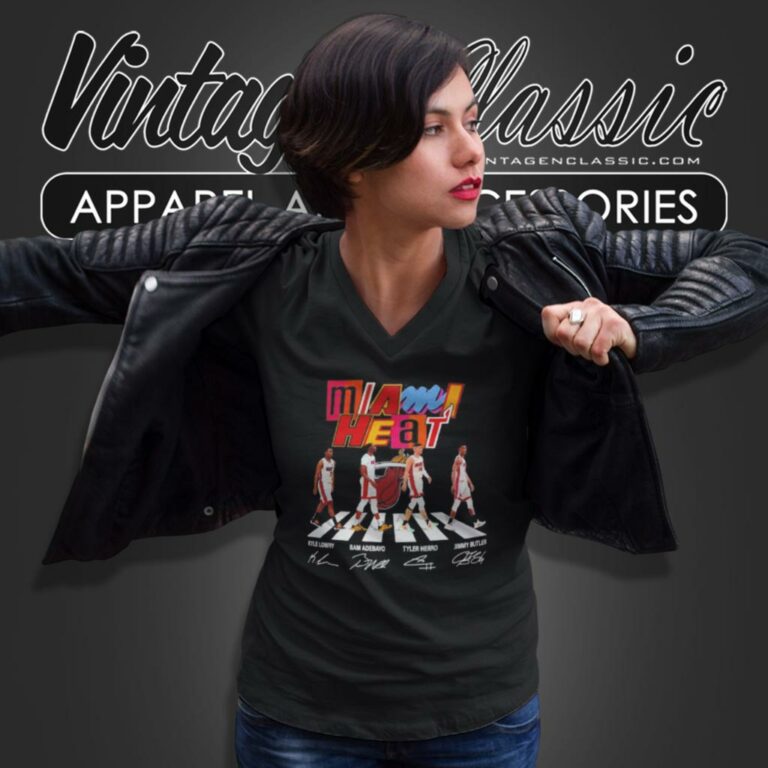 Miami Heat Abbey Road Signatures V Neck TShirt Miami Heat Abbey Road Signatures V Neck TShirt