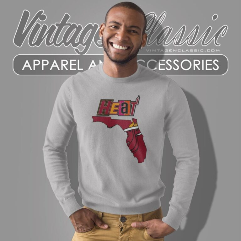 Miami Heat Basketball Map Logo Sweatshirt Miami Heat Basketball Map Logo Sweatshirt