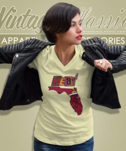 Miami Heat Basketball Map Logo Shirt 5 Miami Heat Basketball Map Logo V Neck TShirt
