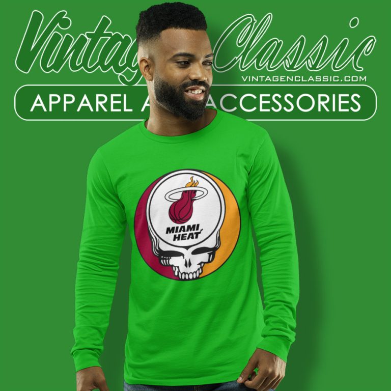 Miami Heat Grateful Dead Steal Your Face Long Sleeve Tee Miami Heat Grateful Dead Steal Your Face Long Sleeve Tee