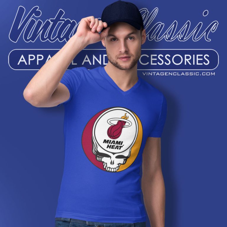 Miami Heat Grateful Dead Steal Your Face V Neck TShirt Miami Heat Grateful Dead Steal Your Face V Neck TShirt
