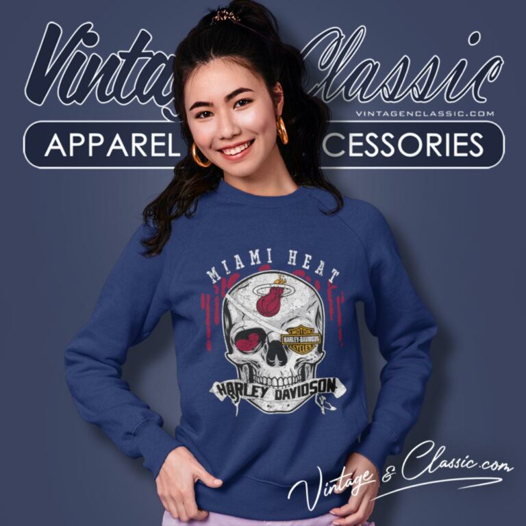Miami Heat Harley Davidson Skull Sweatshirt Miami Heat Harley Davidson Skull Sweatshirt
