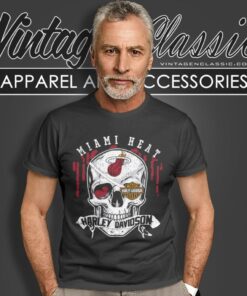 Miami Heat Harley Davidson Skull T Shirt