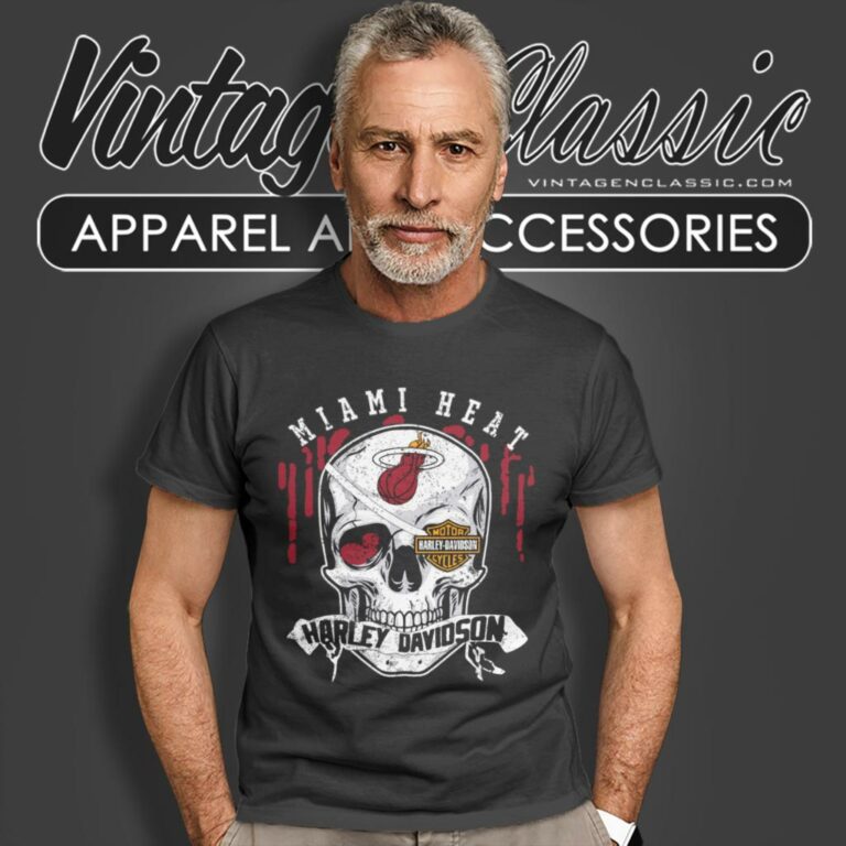 Miami Heat Harley Davidson Skull T Shirt Miami Heat Harley Davidson Skull T Shirt