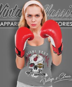 Miami Heat Harley Davidson Skull Tank Top Racerback