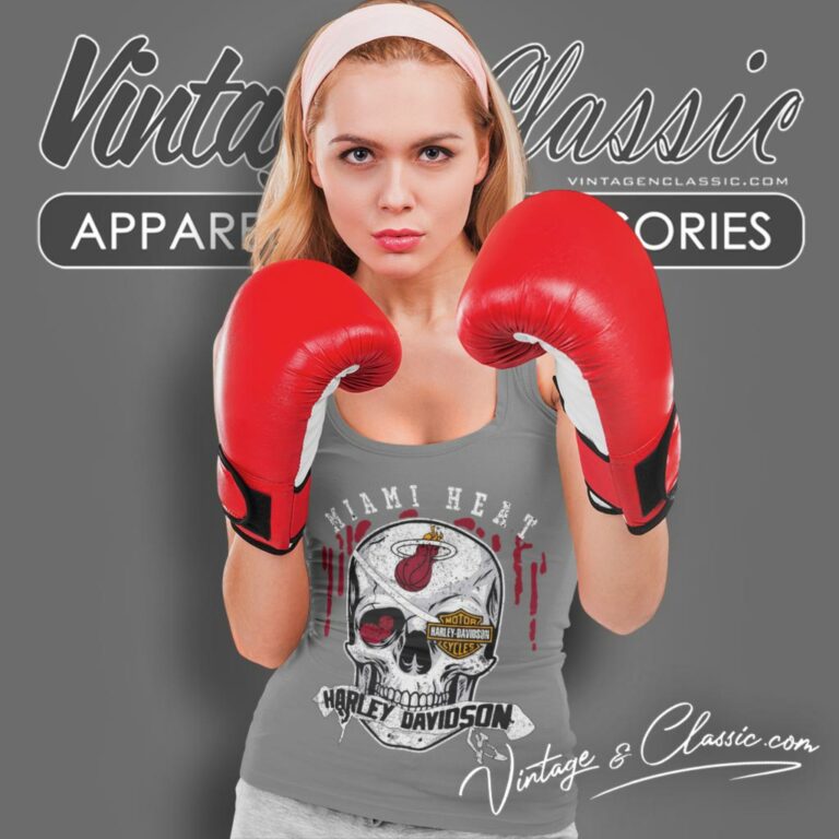 Miami Heat Harley Davidson Skull Tank Top Racerback Miami Heat Harley Davidson Skull Tank Top Racerback