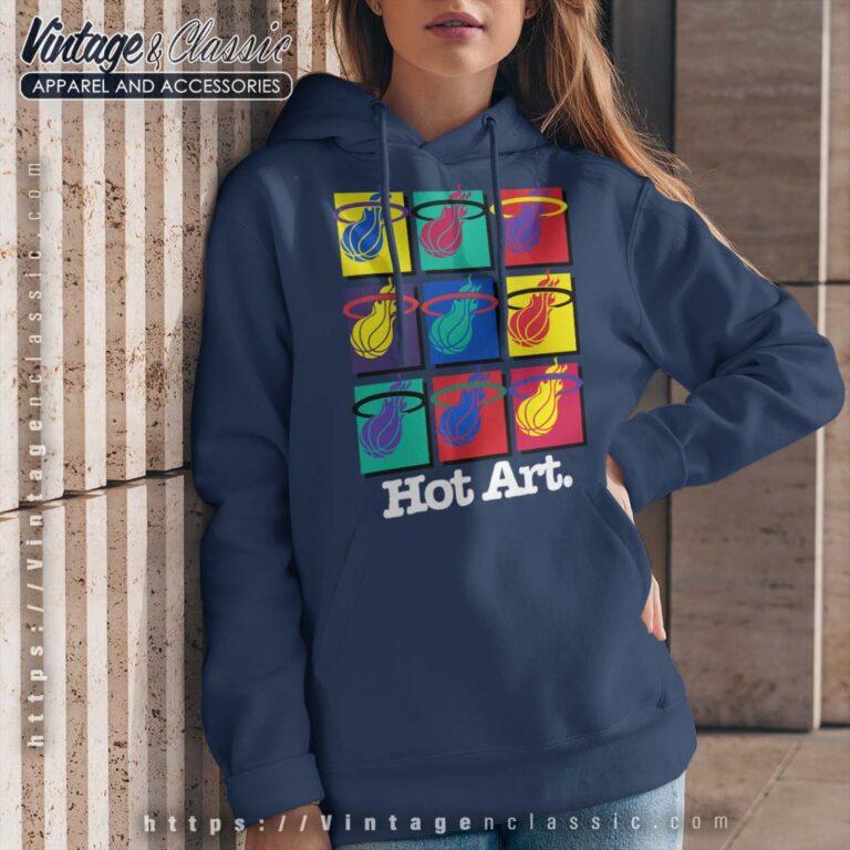 Miami Heat Hot Art Warhol Navy Hoodie Miami Heat Hot Art Warhol Navy Hoodie