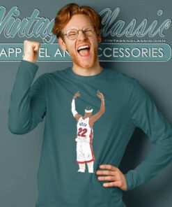 Miami Heat Jimmy Butler Celebration Sketch Active Long Sleeve Tee