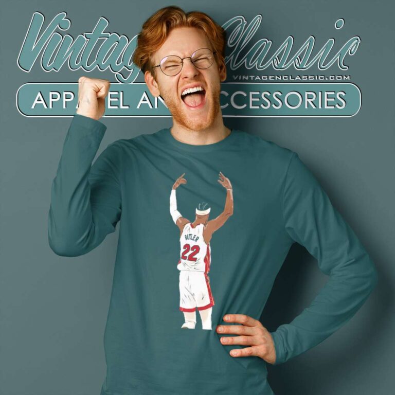 Miami Heat Jimmy Butler Celebration Sketch Active Long Sleeve Tee Miami Heat Jimmy Butler Celebration Sketch Active Long Sleeve Tee