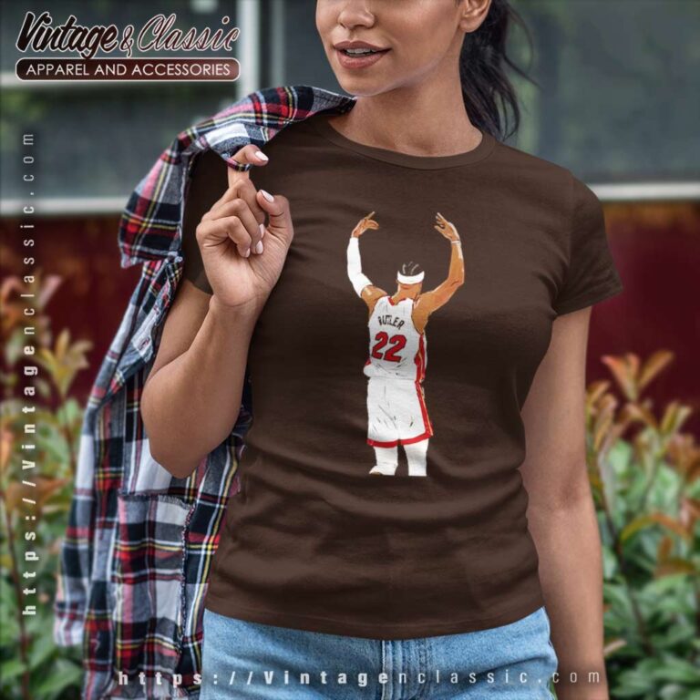 Miami Heat Jimmy Butler Celebration Sketch Active Women TShirt Miami Heat Jimmy Butler Celebration Sketch Active Women TShirt