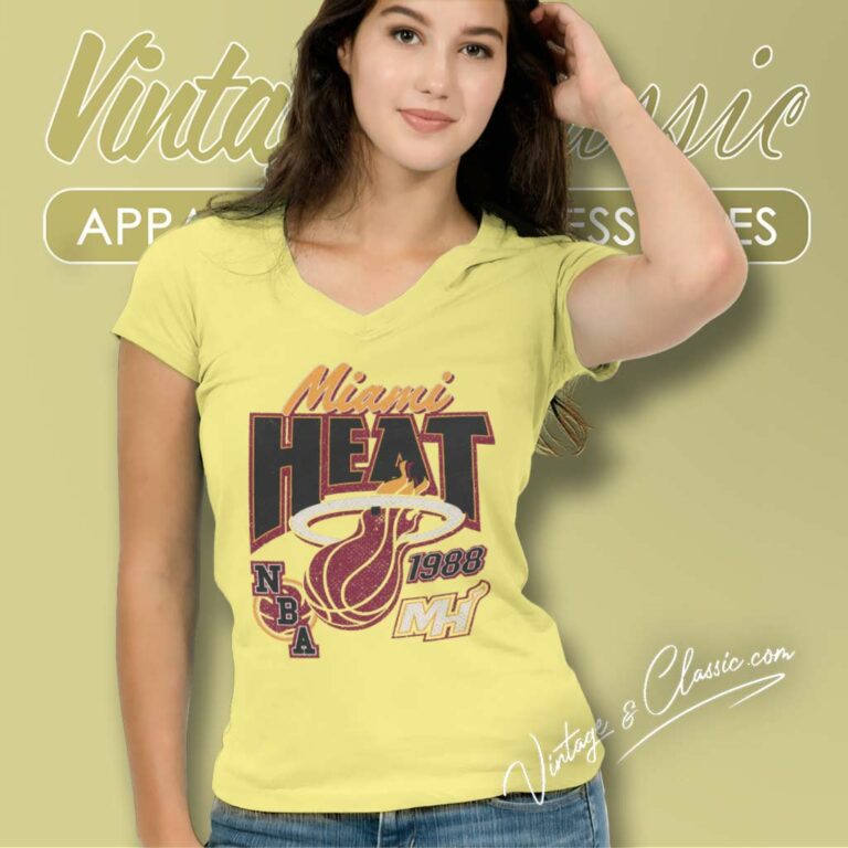 Miami Heat Stonewash 1988 V Neck TShirt Miami Heat Stonewash 1988 V Neck TShirt