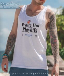 Miami Heat White Hot 2023 Playoffs Tank Top Racerback