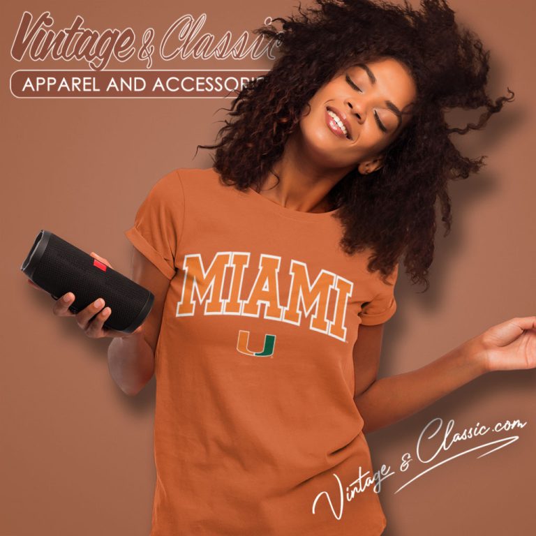 Miami Hurricanes Green Twill Arch Women T Shirt Miami Hurricanes Green Twill Arch Women T Shirt