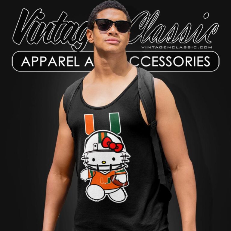 Miami Hurricanes Hello Kitty Tank Top Racerback Miami Hurricanes Hello Kitty Tank Top Racerback
