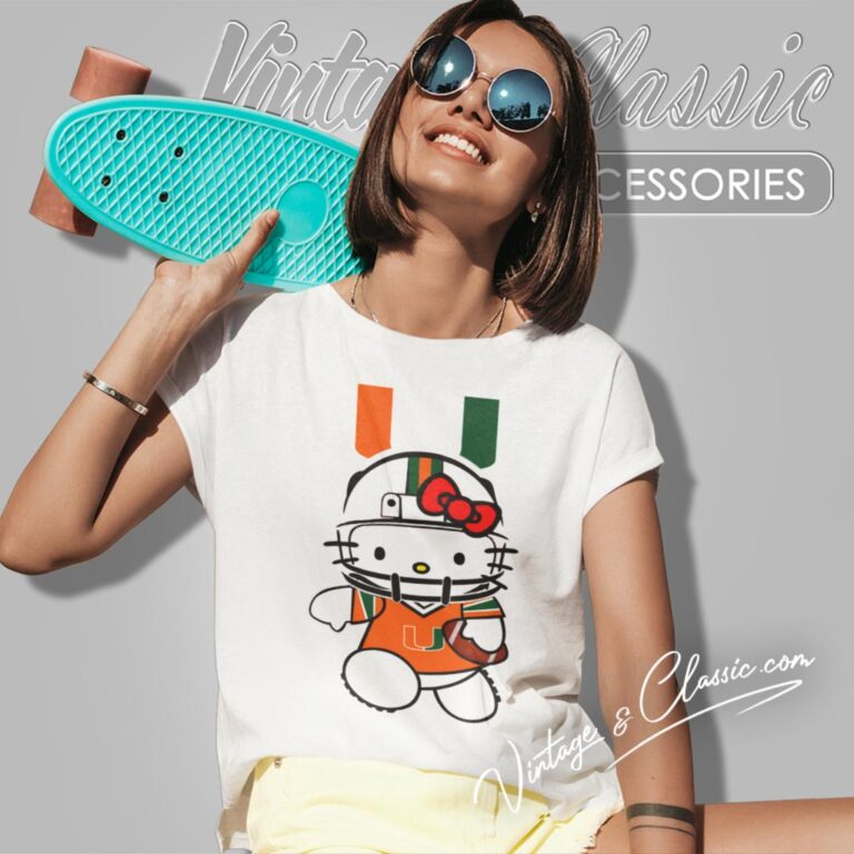 Miami Hurricanes Hello Kitty Women T Shirt Miami Hurricanes Hello Kitty Women T Shirt