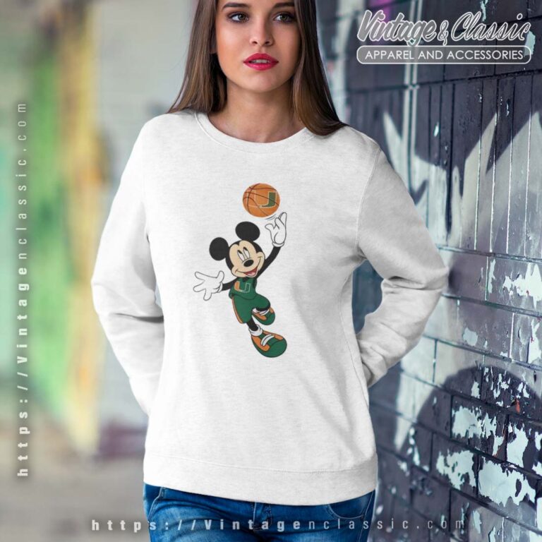 Miami Hurricanes Mickey Basketball NCAA March Madness Sweetshirt Miami Hurricanes Mickey Basketball NCAA March Madness Sweetshirt