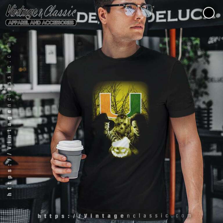 Miami Hurricanes With Killers Team Halloween T Shirt Miami Hurricanes With Killers Team Halloween T Shirt