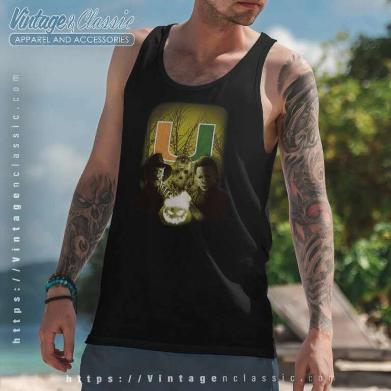 Miami Hurricanes With Killers Team Halloween Tank Top Racerback Miami Hurricanes With Killers Team Halloween Tank Top Racerback
