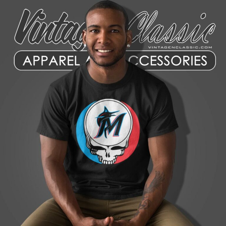 Miami Marlins Grateful Dead Steal Your Face T Shirt Miami Marlins Grateful Dead Steal Your Face T Shirt