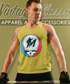 Miami Marlins Grateful Dead Steal Your Face Tank Top Racerback