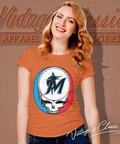 Miami Marlins Grateful Dead Steal Your Face Women T Shirt