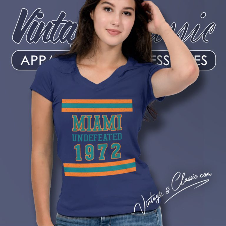 Miami Shirt 1972 Vintage Undefeated Football V Neck TShirt Miami Shirt 1972 Vintage Undefeated Football V Neck TShirt