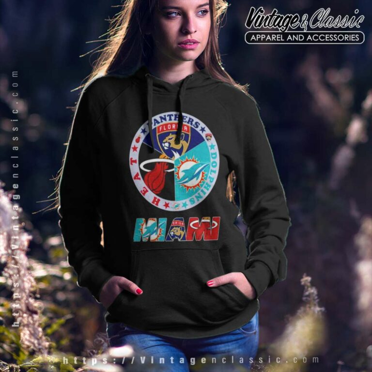 Miami Sport Team Miami Dolphins Florida Panthers And Miami Heat Hoodie Miami Sport Team Miami Dolphins Florida Panthers And Miami Heat Hoodie