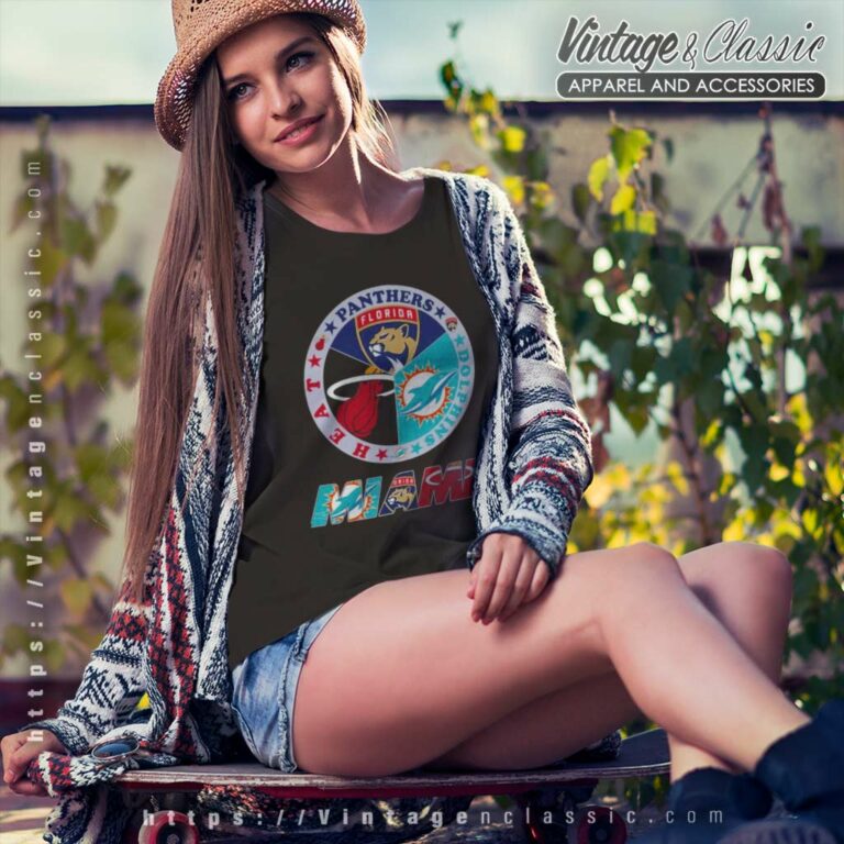 Miami Sport Team Miami Dolphins Florida Panthers And Miami Heat Women TShirt Miami Sport Team Miami Dolphins Florida Panthers And Miami Heat Women TShirt