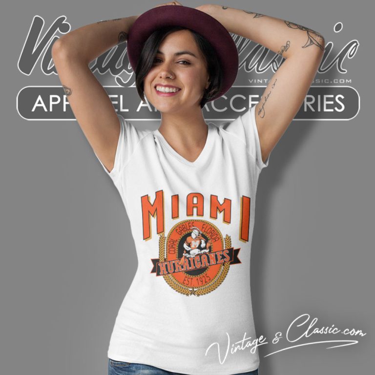 Miami University Hurricanes College V Neck TShirt Miami University Hurricanes College V Neck TShirt