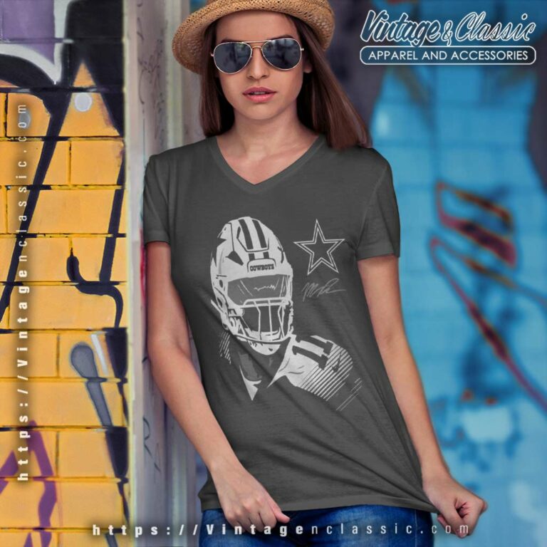 Micah Parsons Shirt Dallas Cowboys Player Signature V Neck TShirt Micah Parsons Shirt Dallas Cowboys Player Signature V Neck TShirt