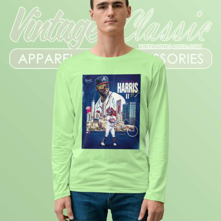 Michael Harris Ii Atlanta Braves Long Sleeve Tee Michael Harris Ii Atlanta Braves Long Sleeve Tee