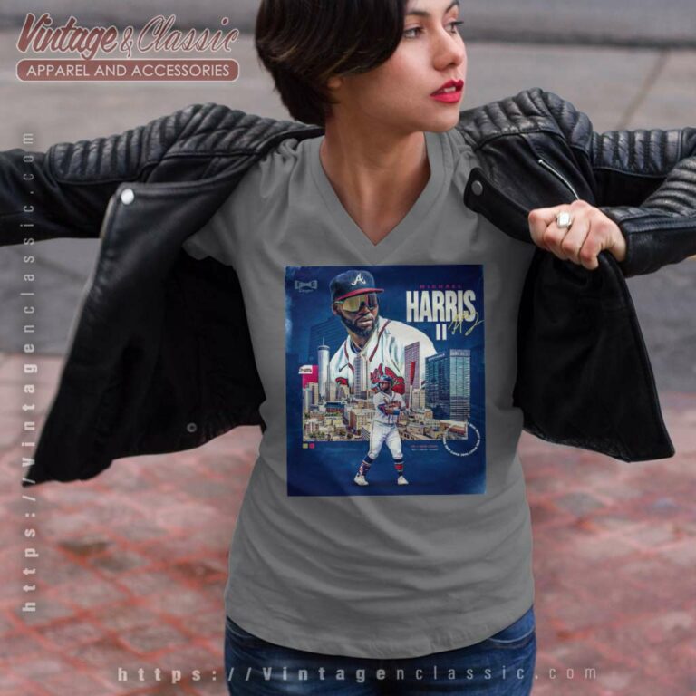 Michael Harris Ii Atlanta Braves V Neck TShirt Michael Harris Ii Atlanta Braves V Neck TShirt