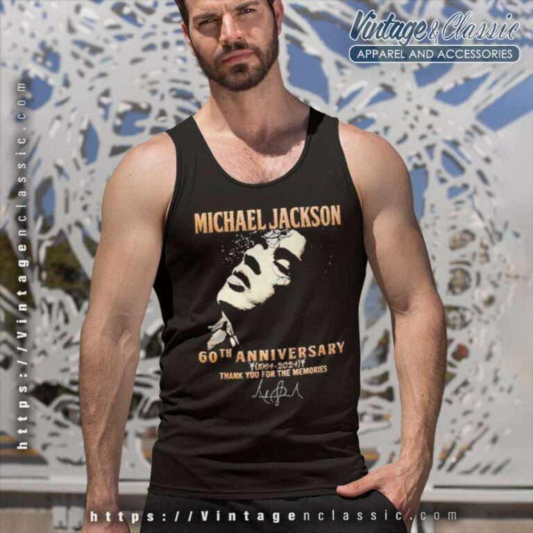 Michael Jackson 60th Anniversary 1964 2024 Thank You For The Memories Tank Top Racerback Michael Jackson 60th Anniversary 1964 2024 Thank You For The Memories Tank Top Racerback