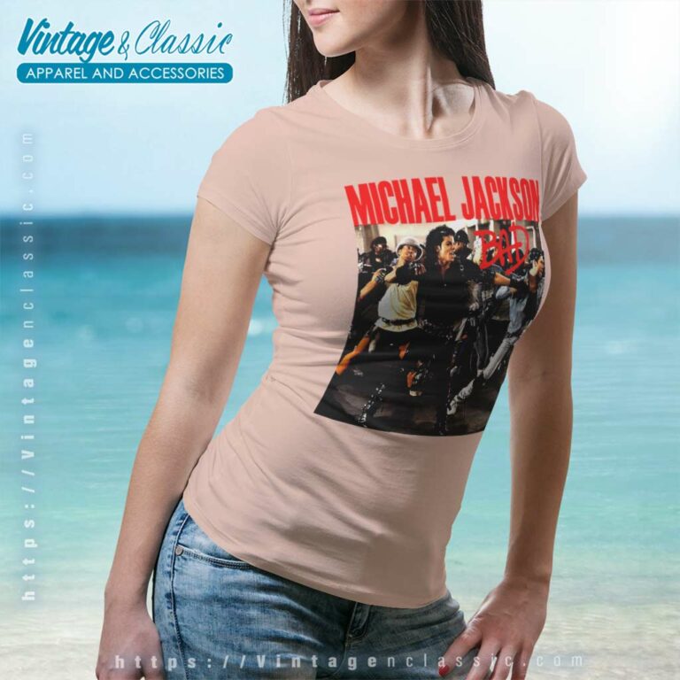 Michael Jackson Bad Photo Women TShirt Michael Jackson Bad Photo Women TShirt
