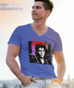Michael Jackson Bad Tour 1988 V Neck TShirt