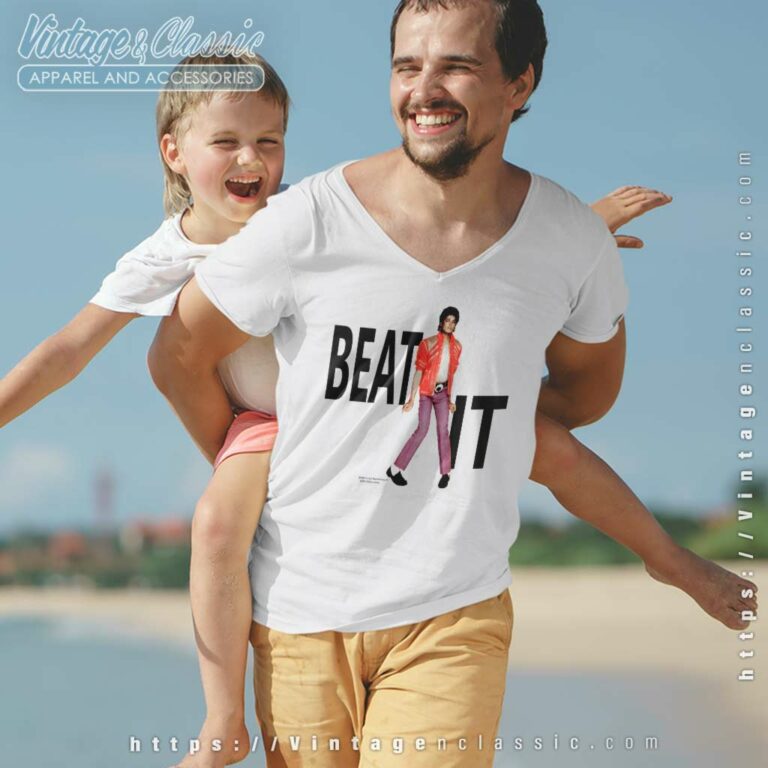 Michael Jackson Beat It V Neck TShirt Michael Jackson Beat It V Neck TShirt