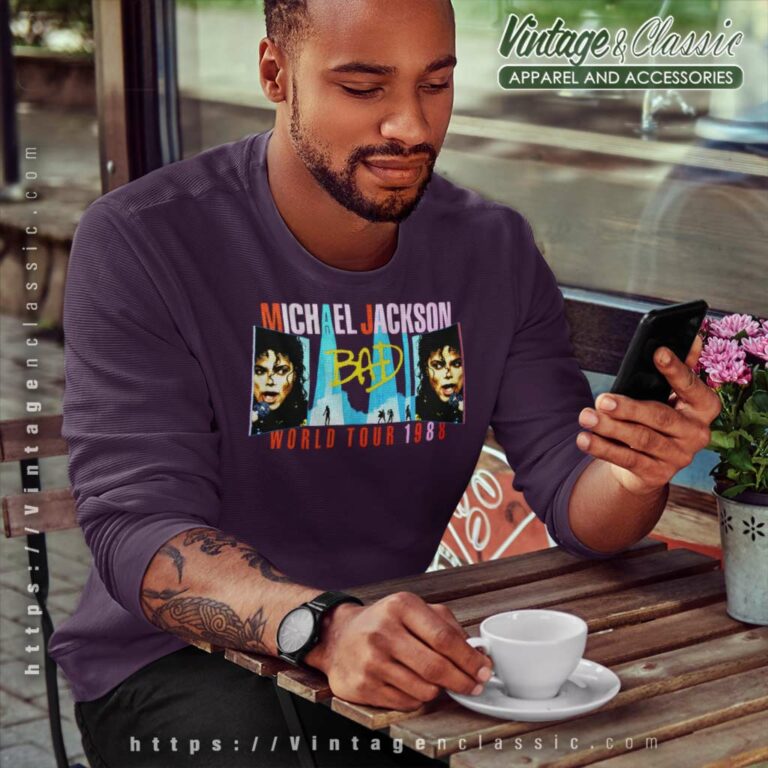 Michael Jackson Shirt Bad World Tour 1988 Sweatshirt Michael Jackson Shirt Bad World Tour 1988 Sweatshirt