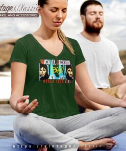 Michael Jackson Shirt Bad World Tour 1988 5 Michael Jackson Shirt Bad World Tour 1988 V Neck TShirt