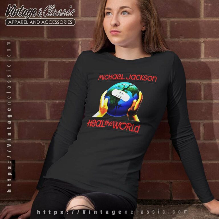 Michael Jackson Shirt Heal The World Tour Long Sleeve Tee Michael Jackson Shirt Heal The World Tour Long Sleeve Tee