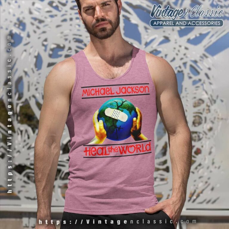 Michael Jackson Shirt Heal The World Tour Tank Top Racerback Michael Jackson Shirt Heal The World Tour Tank Top Racerback