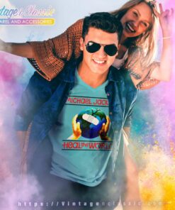 Michael Jackson Shirt Heal The World Tour V Neck TShirt