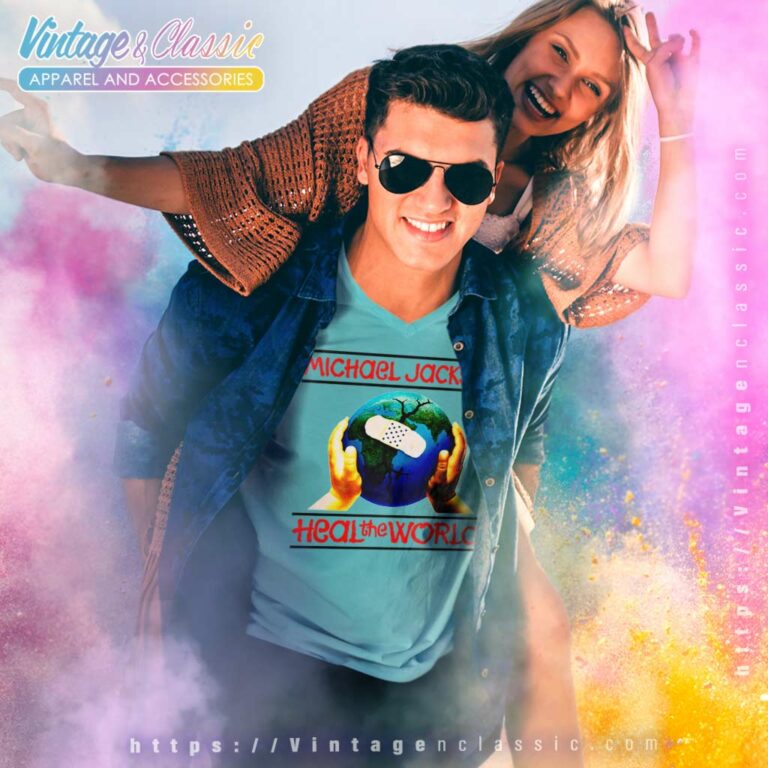 Michael Jackson Shirt Heal The World Tour V Neck TShirt Michael Jackson Shirt Heal The World Tour V Neck TShirt