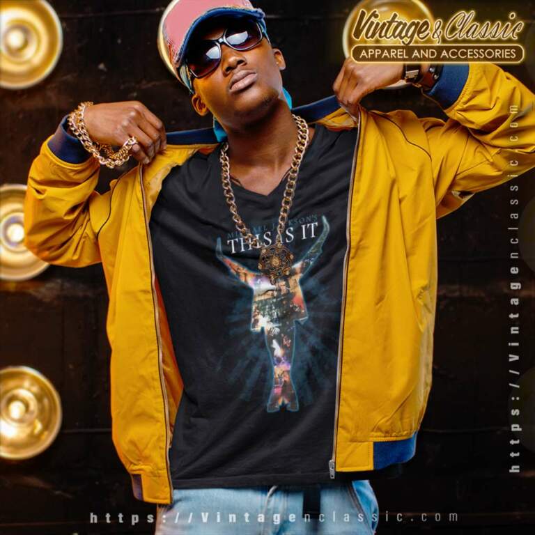 Michael Jackson This Is It College V Neck TShirt Michael Jackson This Is It College V Neck TShirt