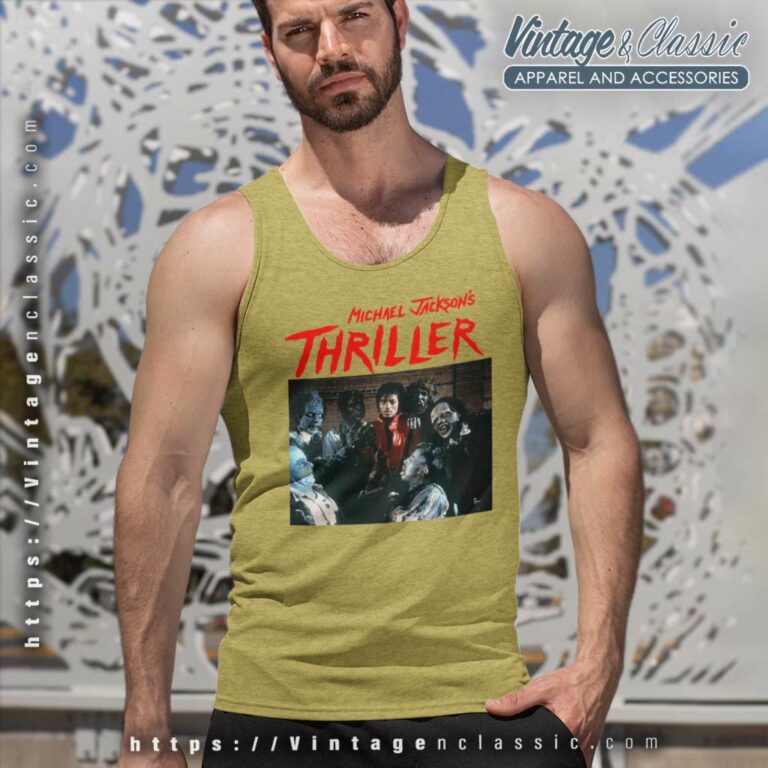 Michael Jackson Thriller 1982 Zombie Tank Top Racerback Michael Jackson Thriller 1982 Zombie Tank Top Racerback