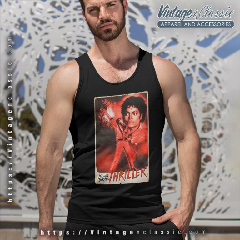 Michael Jackson Thriller Stance Tank Top Racerback Michael Jackson Thriller Stance Tank Top Racerback