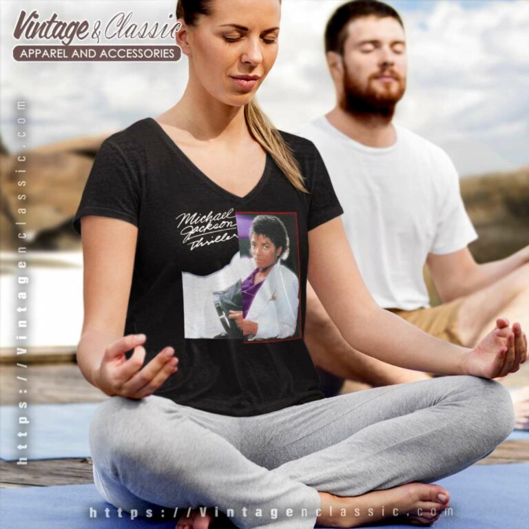 Michael Jackson Thriller V Neck TShirt Michael Jackson Thriller V Neck TShirt