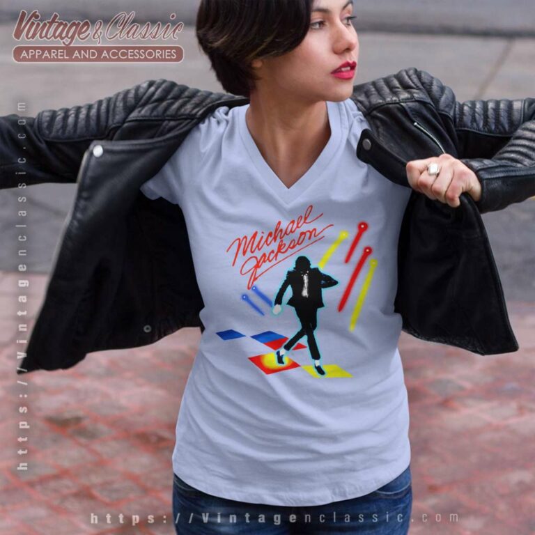 Michael Jackson Victory Tour V Neck TShirt Michael Jackson Victory Tour V Neck TShirt