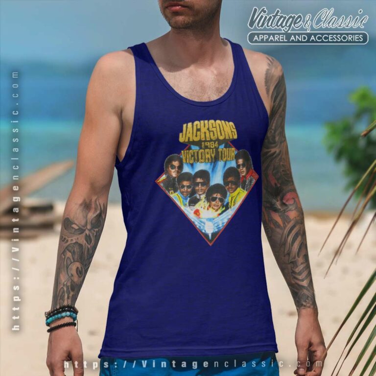 Michael Jackson Victory World Tour Tank Top Racerback Michael Jackson Victory World Tour Tank Top Racerback