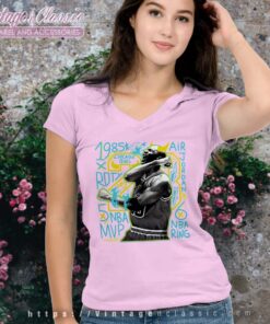 Michael Jordan NBA Aqua 5s Vneck Jordan 5 Aqua Shirt