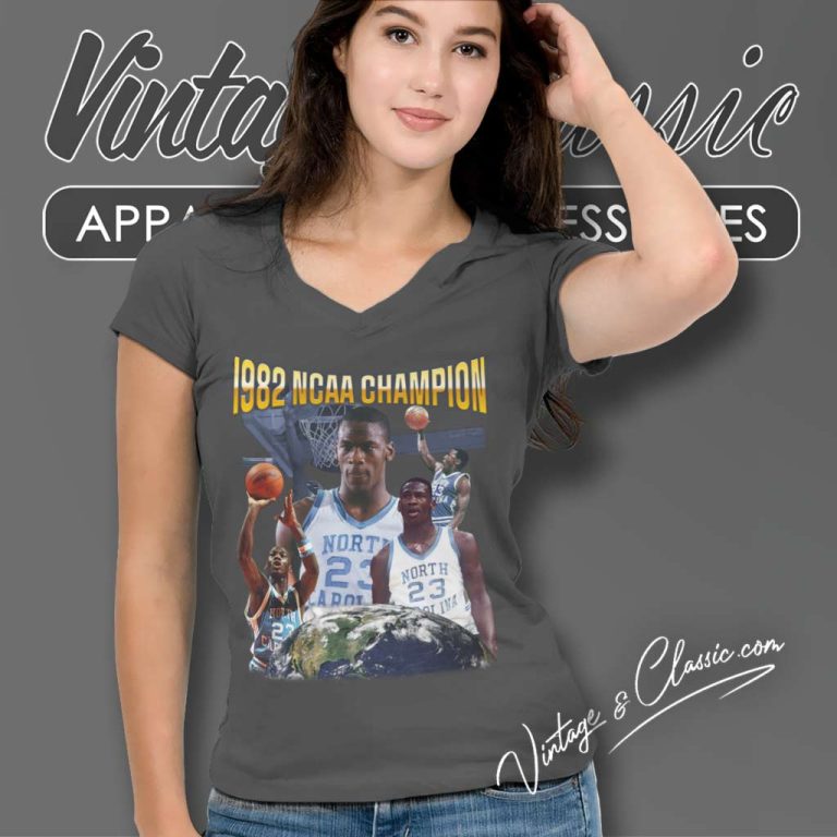Michael Jordan North Carolina Champion V Neck TShirt Michael Jordan North Carolina Champion V Neck TShirt